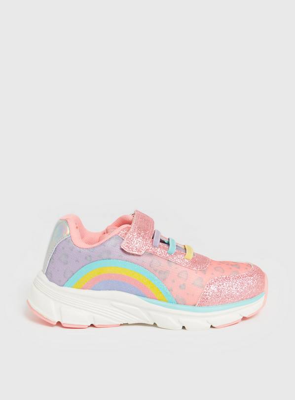 Pink Sparkly Rainbow Trainers 5 Infant